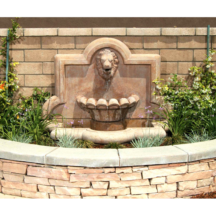 Fiore Stone Concrete Lion Quatrefoil Fountain Wayfair